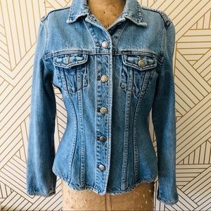 Facconable Vintage Womans Denim Jacket, Large